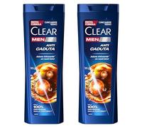 Clear Men Champú Anticaspa para cabello quebradizo Anticaída hasta un 100 % de protección contra la caspa* 2 x 360 ml