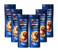 Clear Men Champú anticaspa para cabellos quebradizos Anticaída hasta un 100% de protección contra la caspa* 6x 360 ml