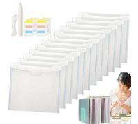 Clear Organizer | 12pcs Clear Storage Bag for | Students Photographs Cardstock Files Holder for School, Study Room
