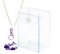 Clear Pouch Keychain - Portable Pvc Display Bag, Transparent Doll Storage Pouch, Multiple Functional Keyring Holder | Cute Organizer For Women Daily Use Bag Charm Key Display Accessories, Bag + Chain