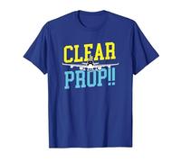 Clear Prop Aviation Airplane Pilot Plane Lovers Camiseta, Hombre, Azul Real, 3XL