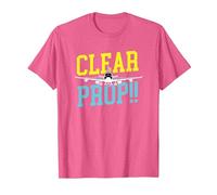 Clear Prop Aviation Airplane Pilot Plane Lovers Camiseta, Hombre, Rosa Jaspeado, L