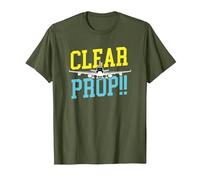 Clear Prop Aviation Airplane Pilot Plane Lovers Camiseta, Hombre, Verde Oliva, L