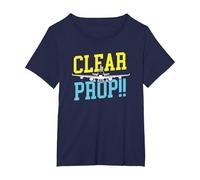 Clear Prop Aviation Airplane Pilot Plane Lovers Camiseta, Mujer Tallas Grandes, Azul Marino, 2XL Grande