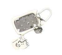 Clear PVC Card Protector Adorable Cats Ear Design And Hanging Rope Practical Silicone Card Holder For Campus Use Practical PVC Student ID Protector