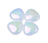 Clear Quartz Crystal Heart Pendant 1.2 inch Electroplated Rainbow Gemstone for Necklace, Decoration, and Balance