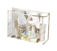 Clear Sports Bag - 18.5x5.91x13.78inches See Through Tote Bag, PVC Clears Beach Bags, Clearing Carry Sac | Tote Big Clear Pouch, Waterproof handy laundryy totebagg, Fabric Trimming For Beach Accessory