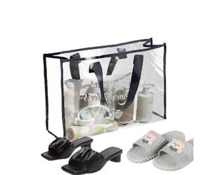 Clear Sports Bag - 18.5x5.91x13.78inches See Through Tote Bag, PVC Clears Beach Bags, Clearing Carry Sac | Tote Big Clear Pouch, Waterproof handy laundryy totebagg, Fabric Trimming For Beach Accessory