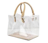 Clear Stadium Tote Bag - Bolso de hombro transparente, bolso de hombro impermeable | Entrada de evento Gran Claro Con Correas Reforzadas, Cumplimiento De Las Directrices De Trabajo Para El Mediodía, a