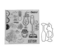 Clear Stamp Kit Unique Shape Decorative Transparent Template Embossing Cutting Die Set for DIY Scrapbook Crafts Card Making Stamps