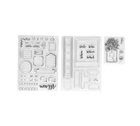 Clear Stamps Transparent DIY Crafting TPR Material Reusable Embossing Scrapbooking Tool for Photo Albums Cards Invitations 3Pcs