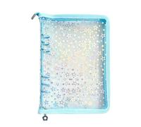 Clear Star Card Binder 20 Pages Zippered A5 Refillable Planner Book | Sticker Storage Organizer for School Office Meeting Reading Health Mental Study Tasks Home Cleaning Exercise