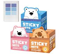 Clear Sticky Notes - 3 Set 105 Sheets Glitter Animal Fruit Pull Out Pack