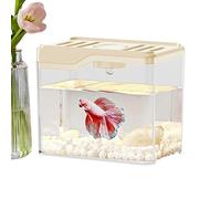 Clear Tank, Top Ventilation Hole Design, Bowl Colorful Lights, Desktop for Compact and Stylish, 1 Galón, Blue Ideal para decoración en casa, Fish Bowl, 4,72 x 3,15 x 3,94 pulgadas