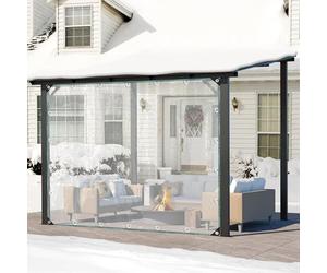 Clear Tarp Curtains, 0.3mm Gazebo Plastic Waterproof Side Panels, Winter Outdoor Cold and Warm Panel Curtains, Transparent Vinyl Tarpaulin Cover, Customizable(4x2.5m/13.1x8.2ft)
