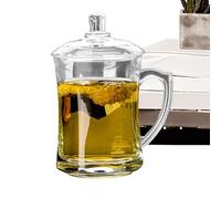 Clear Tea Cups, Transparente Milk Mug, Glass Cup With Lid, Heat-Resistant Drinking Flask, (1 pieza, 325, 360 Ml), Perfect For Loose-Leaf And Brew