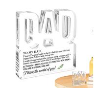 Clear Thank You Letter Sign, Father's Birthday Keepsake, Dad Thank You Desktop Ornament, Clear Dad Letter Sign, Transparente Letter Ornament for Dad, Father's Day Letter Gift