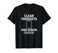 Clear Thoughts Zero Screen Offline Detox Diseño minimalista Camiseta
