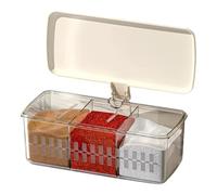 Clear Three Compartment Condiment Jars With Lids And Handle