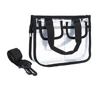Clear Toiletry Bag with Handle and Strap, EVA Portable Transparent Travel Toiletry Bag Clear Cosmetic Makeup Bag for Traveling Vacation Swimming