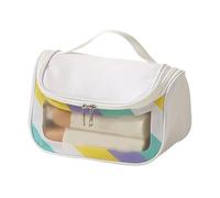 Clear Toiletry Bags, impermeable Travel Cosmetic Bag, 8,66 x 5,51 x 6,3 pulgadas transparente Makeup organizador de equipaje, llano Travel Pouch, TSA Approved Toiletry Luggage for Traveling, blanco,