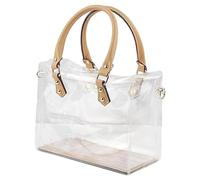 Clear Tote Bag for School - Stadium Purse, Waterproof Transparent PVC Tote Bag | See Through Bag for Working, PVC Tote Bag, Clear Lunch Bag for Travel and Beach, B, Fare riferimento alla descrizione