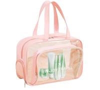Clear Travel Bags For Toiletries | Large Travel Swimming Pool Bag Waterproof | Lightweight Fitness Sports Bag Organizer Bags For Men Women, Pink With Shoe Compartment, riferimento alla