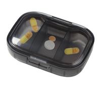 Clear Travel Pill Box - Organizador de almacenamiento diario para tableta, funda divisor compacta, soporte de ranuras, soporte de ranuras, ligero guardián para suplementos de , ideal