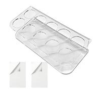 Clear Vial Organizer - Space Saving Shelf, Ten Slots Transparent Acrylic Holder, Adhesive Wall Mounted Small Bottle Rack, Compact Fridge Dispenser Stand Displays - For Home Bedroom Counters Dorm