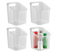 Clear Wall Mounted Shelves - 4 Pieces Acrylic Organizer Display Bins, Transparent Storage Containers Design, Easy Installation Hardware Included | Space-Saving Floating Shelves For Home Apartment RV M