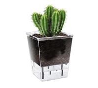 Clear Watering Planter, Visible Flower Pot, Deep Reservoir Vase, Household Rose African Violet Container, Decorative Indoor Outdoor Balcony Display, Garden Tool for Living Room, Patio, Porch