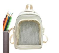 Clear Window Bag, Pin Display Rucksack, Transparent Backpack with Badge Display Panel and Organizer Storage, for School Travel Cosplay Festival Commuting Daily Use, Student Backpack, Travel Bookbag