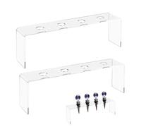 Clear Wine Stopper Organizer, 2 piezas Cork Display Rack, Anti-Slip 4 ranuras Tiered Holder Kitchen, 25 x 7,5 x 5 cm, Bookshelf, Desk, Home Bar, Gift Collection Functions Organizer Complete Adaptable