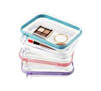 Clear Zipper Bags, Transparent Pouch Cosmetic Cases, Multipurpose Storage Organizers with Zipper for Toiletries, Makeup, Stationery, Skincare, Snacks, Women Travel Necessities, Daily Use