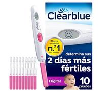 Clearblue Test de Ovulación Digital - 10 Varillas de Alta Precisión - Identifica Días Fértiles - Resultados Claros en Pantalla - Fácil de Usar - Precisión + 99% - Formato Mejorado Sin Plástico