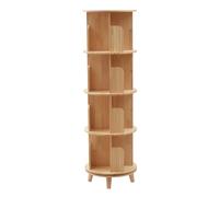 ClearFragrans Estantería de madera giratoria de 4 niveles de 360 °, estantería para libros, juguetes, para niños y adultos, organizador multifunción