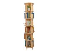 ClearFragrans Estantería giratoria con pantalla 360, organizador de libros giratorio de 6 niveles, organizador de libros multifuncional, diseño abierto, 50 kg por nivel, para habitación infantil