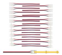 Clearhill 10mm 2Pin 20Packs LED Light Strip Connectors,Conectores de tira a tira,Adaptador rápido sin soldadura para tiras de LED de un solo color 5V/12V/24V (To Strip With Wire 20PCS)