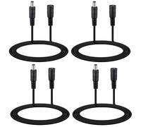Clearhill 2m 4Pcs DC Power Extension Cable,5.5mm x 2.1mm Female to Male Power Cord for LED Strip Light,Security Camera DVR,Router, 5V 6V 9V 12V 24V DC