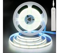 Clearhill 5V Sensor de movimiento COB led tira luces 1Pack, tiempo-retraso ajustable, dos formas de fuente de alimentación (sin batería) 6.56FT / 2M, fresco blanco 6500K, 320LEDs / M