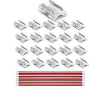 Clearhill 8mm 2Pin 20Packs 8-en-1 Conectores de tira led de montaje de prensa COB, conexión sin soldadura, ultra delgada, tira a tira a conectores de alambre, para tira led de 5V 12V 24V.