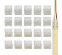 Clearhill Conectores transparentes de tira de luz led sin soldadura 10mm 3Pin 20pcs, tira a conectores de alambre, para tiras led de doble color 5V / 12V / 24V, no se requiere soldadura