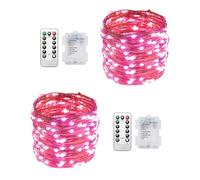 Clearhill Fairy Lights 2Pack, 65.6FT 200LED Twinkle string Lights Battery（Not included） Operated with Remote Control, 8 Modes, Timing & Dimmable for Christmas Bedroom Indoor Outdoor Decor