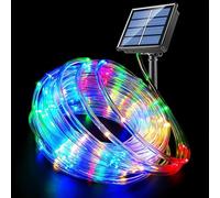 Clearhill Solar Cable Light 20M/65ft Color, 200 led, 8 modos, impermeable IP65, cadenas de luces solares exteriores para jardín, fiesta, casa, navidad, Halloween, decoraciones de árboles