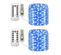 Clearhill USB Fairy Lights 2Pack, 33ft / 10M caliente azul 100LED USB Cooper Wire String Lights con mando remoto, 8 modos, temporización y Dimmable für Weihnachten Schlafzimmer