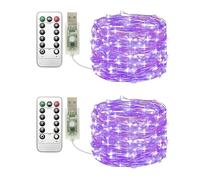 Clearhill USB Fairy Lights 2Pack, 33ft / 10M Warm Pruple 100LED USB Cooper Wire String Lights with Remote Control, 8 Modi, Timing & Dimmable für Weihnachten Schlafzimmer