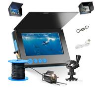 Clearhook Fishing Camera, 5″ Portable Underwater Fishing Camera, 220° Wide-Angle Night Vision Light, IP65 Waterproof, 65/100ft Cable, for Ice, River and Boat (20M/65ft,4.3" Waterproof Screen)