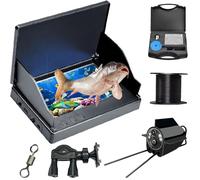 Clearhook Underwater Camera, Clearhook Fishing Camera, 5″ Portable Underwater Fishing Cameras, 220° Wide-Angle IR Night Vision, IP65 Waterproof for Sea, Wild, Ice Fishing (IPS Screen,98ft)