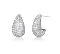Clearine Chunky Teardrop Pendientes para Mujer, Únicos Retro Hipoalergénicos Trendy Ligeros Gotas de Agua Oro Pendientes de gota de aro para Fiesta Diaria Accesorios, Circonita cúbica