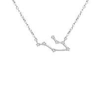 Clearine Collares de Mujer Serie de Constelación "Géminis" Colgante Plata 925 Zirconia Cúbica Horóscopo Exclusivo para Regalo Boda Novia